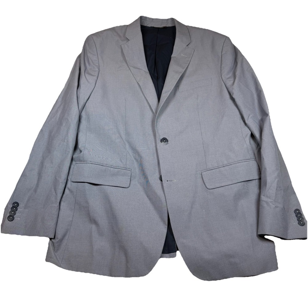 Banana Republic Tailored Fit Blazer Men's 42 R Gray Check Cotton Two Button GUC
